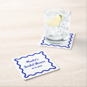 Handgeschreven Whimsical Wavy Border Vrijgezellenf Kartonnen Onderzetters (Insitu)