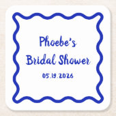 Handgeschreven Whimsical Wavy Border Vrijgezellenf Kartonnen Onderzetters (Voorkant)