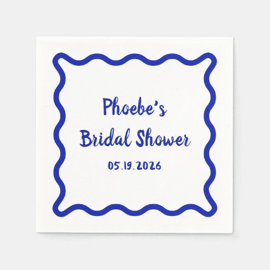 Handgeschreven Whimsical Wavy Border Vrijgezellenf Servet (Voorkant)