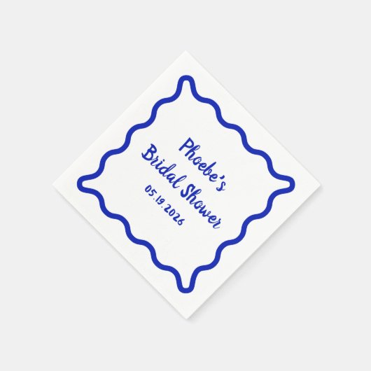 Handgeschreven Whimsical Wavy Border Vrijgezellenf Servet (Hoek)