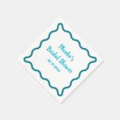 Handgeschreven Whimsical Wavy Border Vrijgezellenf Servet (Hoek)