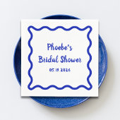 Handgeschreven Whimsical Wavy Border Vrijgezellenf Servet