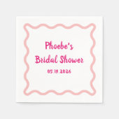 Handgeschreven Whimsical Wavy Border Vrijgezellenf Servet (Voorkant)