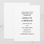 Handgeschreven Whimsy Black Text Engagement Party Kaart (Voorkant / Achterkant)