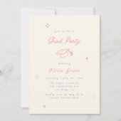 Handgeschreven Whimsy Pastel Afstuderen Kaart (Voorkant)