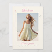 Handgeschreven Whimsy Pastel Afstuderen Kaart (Achterkant)