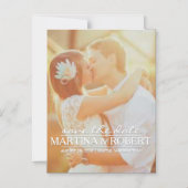 Handgeschreven White Script Sla de datum verticaal Magnetische Uitnodiging (Voorkant)