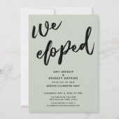 Handgeschreven Wij Elopeden Trouwreceptie Salie Gr Kaart (Voorkant)