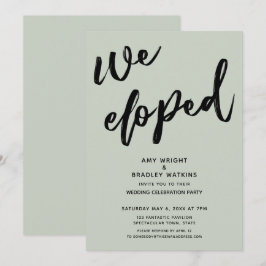 Handgeschreven Wij Elopeden Trouwreceptie Salie Gr Kaart