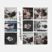 Handgeschreven Wij houden van u, opa 9 Foto Fleece Deken (Voorkant (Horizontaal))