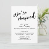 Handgeschreven Wij zijn getrouwd bruiloftfeest na Kaart (Staand voorkant)