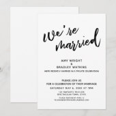 Handgeschreven Wij zijn getrouwd bruiloftfeest na Kaart (Voorkant / Achterkant)
