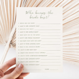 Handgeschreven Wijze Wie kent de bruid beste Kaart