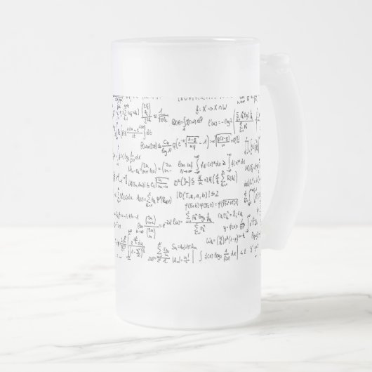 Handgeschreven Wiskunde vergelijkingen // Matglas Bierpul (Voorkant rechts)