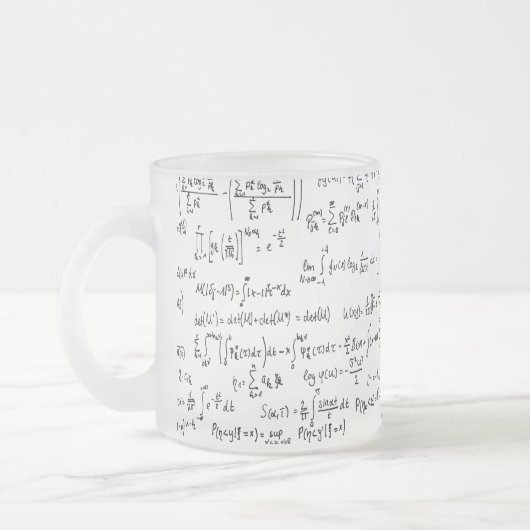 Handgeschreven Wiskunde vergelijkingen // Matglas Koffiemok (Links)