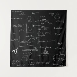 Handgeschreven wiskundige formules en vergelijking wandkleed