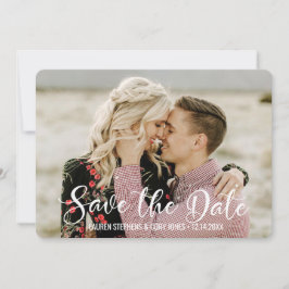 Handgeschreven wit en zwart schrift save the date