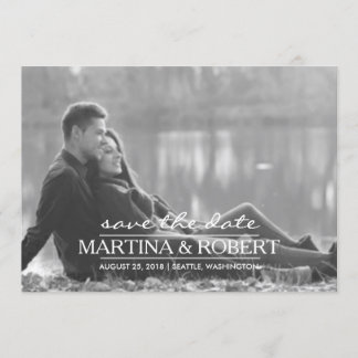 Handgeschreven wit manuscript sparen de Foto van d Save The Date