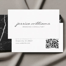 Handgeschreven wit minimalistisch QR-code schrift