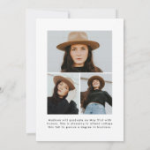 Handgeschreven wit penseelscript 4 foto Afstuderen Aankondiging (Achterkant)