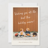 Handgeschreven witte overlay verticale foto Kerstm Feestdagenkaart (Voorkant)