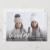 Handgeschreven Wonders van Zijne Liefde Religieuze Feestdagenkaart (Voorkant)