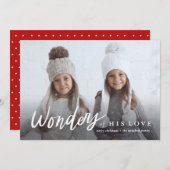 Handgeschreven Wonders van Zijne Liefde Religieuze Feestdagenkaart (Voorkant / Achterkant)