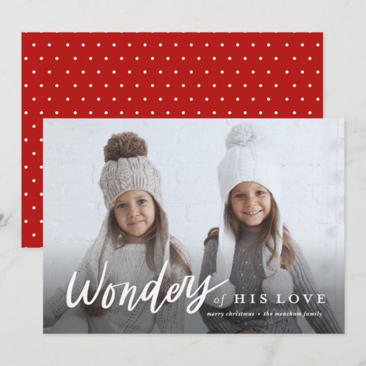 Handgeschreven Wonders van Zijne Liefde Religieuze Feestdagenkaart (Voorkant / Achterkant)