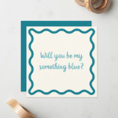 Handgeschreven zal je mijn iets blauwe voorstel zi notitiekaartje (Voorkant / Achterkant in situ)