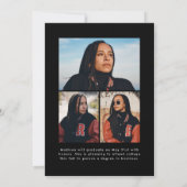 Handgeschreven zwart penseelscript 4 foto Afstuder Aankondiging