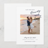 Handgeschreven Zwart Save The Date (Voorkant / Achterkant)
