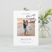Handgeschreven Zwart Save The Date (Staand voorkant)