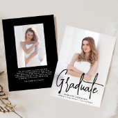 Handgeschreven Zwart Script 2 Foto Afstuderen Aankondiging