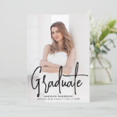 Handgeschreven Zwart Script 2 Foto Afstuderen Aankondiging (Staand voorkant)