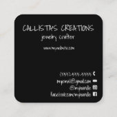 Handgeschreven zwart wit klant Dank u Vierkante Visitekaartje (Achterkant)