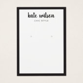 Handgeschreven zwart-wit lettertype oorscherm visitekaartje (Voorkant)