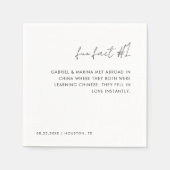 Handgeschreven Zwart-wit Leuk Fact # 1 Bruiloft Servet (Voorkant)