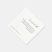 Handgeschreven Zwart-wit Leuk Fact # 1 Bruiloft Servet (Hoek)