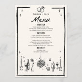 Handgeschreven Zwart Wit Trouwtafel Menu (Voorkant)