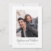 Handgeschreven zwarte foto Opslaan Datum uitnodigi Kaart (Achterkant)