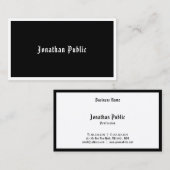 Handgeschreven zwarte witte witte handschrift Scri Visitekaartje (Voorkant / Achterkant)