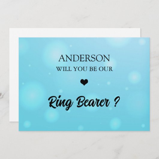 HandgeschrevenScript Heart Ring Drager voorstel Ka Kaart (Voorkant / Achterkant)