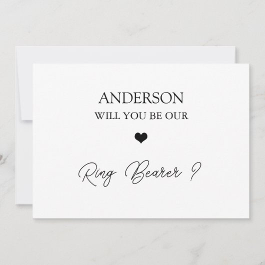 HandgeschrevenScript Heart Ring Drager voorstel Ka Kaart (Voorkant)