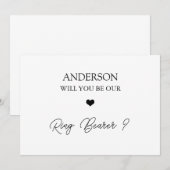 HandgeschrevenScript Heart Ring Drager voorstel Ka Kaart (Voorkant / Achterkant)