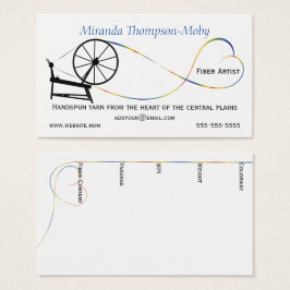 Handgesponnen garen liefde spinnen wiel visitekaartjes
