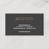 Handgestempeld koperen en witte patroon visitekaartje (Achterkant)