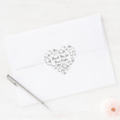 Handgetekend Bakkerijpatroon Hart Bedankt Sticker (Envelop)