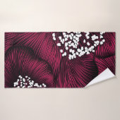 Handgetekend bloempatroon met kamelia-bloemen badhanddoek (Badhanddoek)