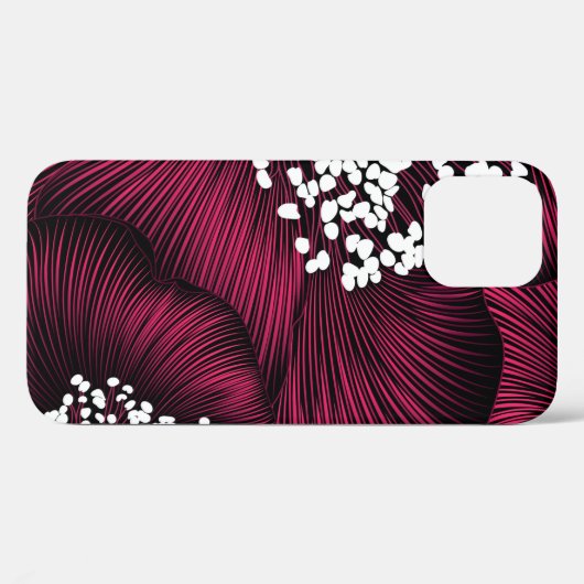 Handgetekend bloempatroon met kamelia-bloemen Case-Mate iPhone case (Achterkant (horizontaal))