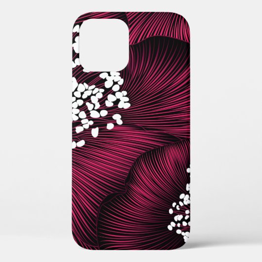 Handgetekend bloempatroon met kamelia-bloemen Case-Mate iPhone case (Achterkant)